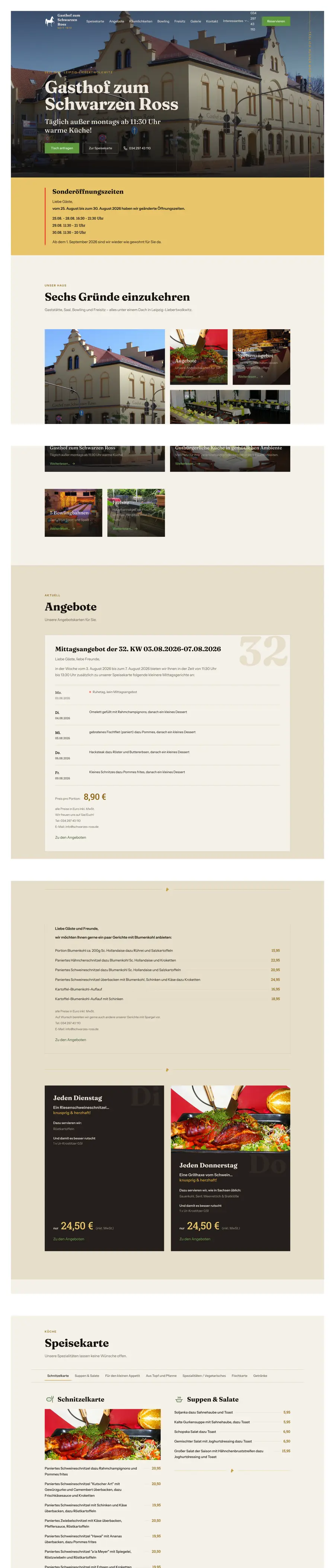 Neue Website des Gasthofs zum Schwarzen Ross
