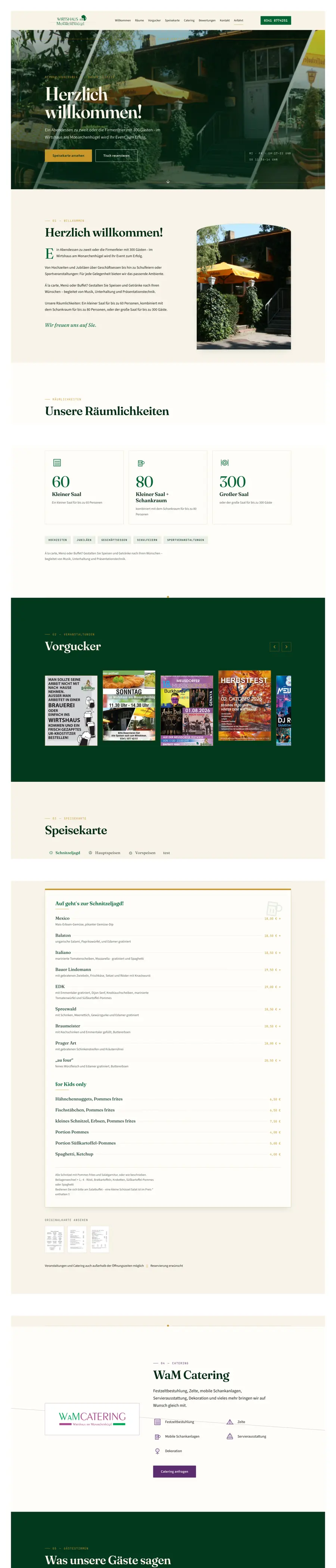 Neue Website des Wirtshauses am Monarchenhügel